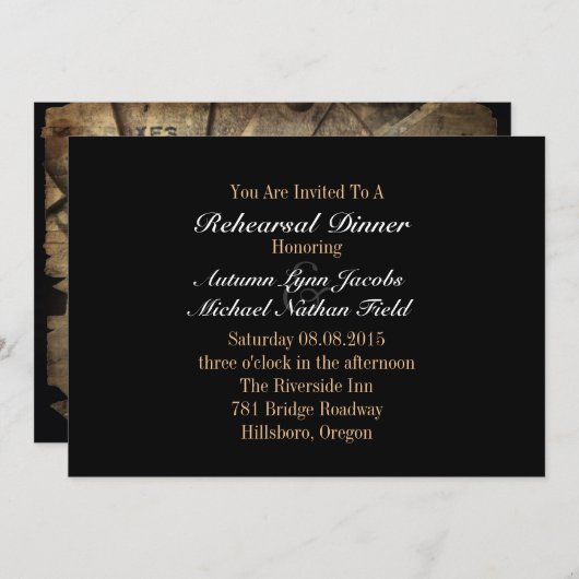 grunge westerne cowboy bruiloft Rehearsal Dinner Kaart (Voorkant / Achterkant)
