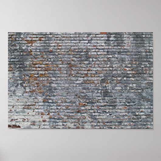 Grunge White Brick Wall Canvas of Poster (Voorkant)