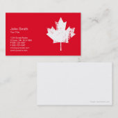 Grunge White Canada Maple Leaf Visitekaartje (Voorkant / Achterkant)