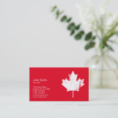 Grunge White Canada Maple Leaf Visitekaartje (Staand voorkant)