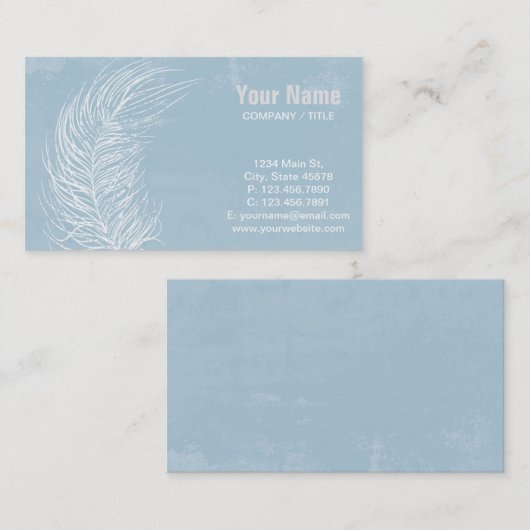 Grunge White Feather Visitekaartje (Voorkant / Achterkant)