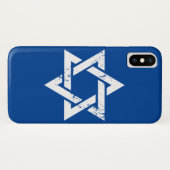 Grunge White Jewish Symbol Israel Star Case-Mate iPhone Case (Achterkant (horizontaal))