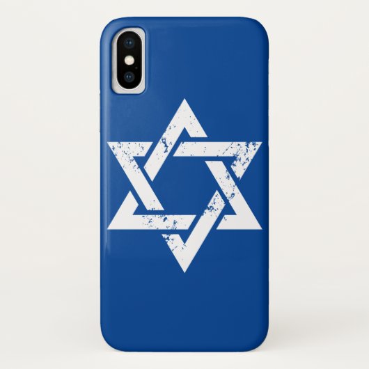 Grunge White Jewish Symbol Israel Star Case-Mate iPhone Case (Achterkant)