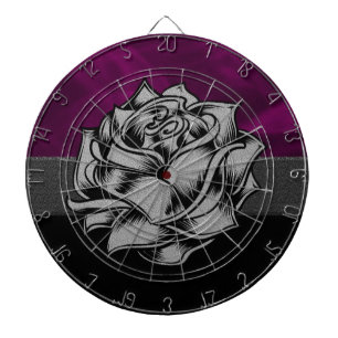Grunge White Rose met Paarse rokerige achtergrond Dartbord