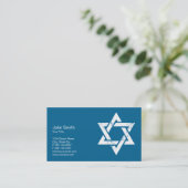 Grunge White Star van David Business Card Template Visitekaartje (Staand voorkant)