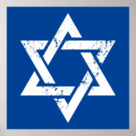 Grunge White Star van David Poster (Voorkant)