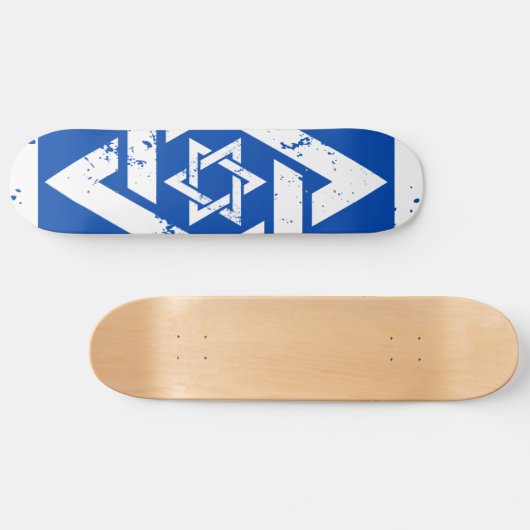 Grunge White Star van David Skateboard (Horizontaal)