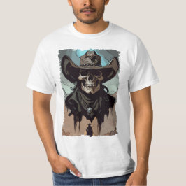Grunge Wild West Cowboy Skull Sheriff Illustratie T-shirt