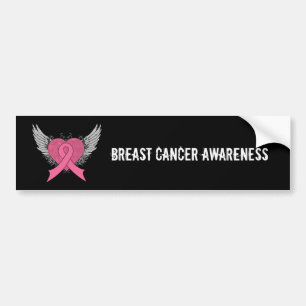 Grunge Winged Heart - Borstkanker Bumpersticker