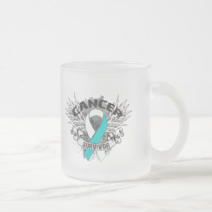 Grunge Winged lint Cervical Cancer Survivor Matglas Koffiemok