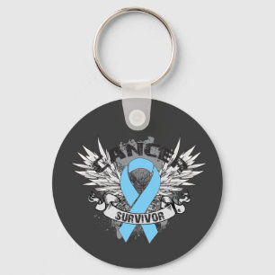Grunge Winged lint Prostate Cancer Survivor Sleutelhanger