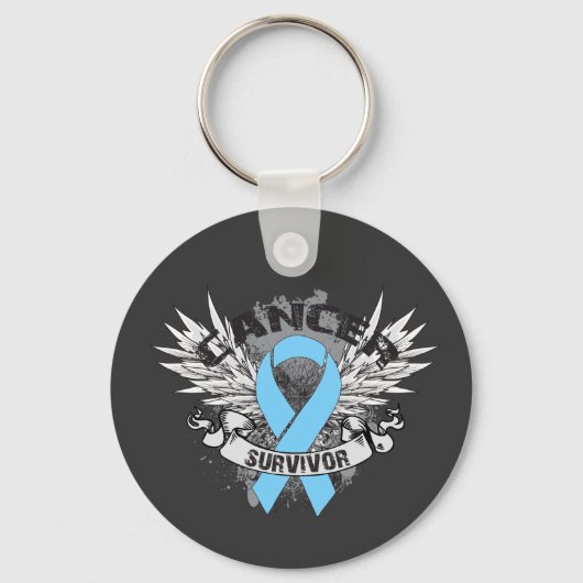 Grunge Winged lint Prostate Cancer Survivor Sleutelhanger (Voorkant)