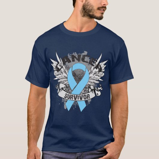 Grunge Winged lint Prostate Cancer Survivor T-shirt (Voorkant)