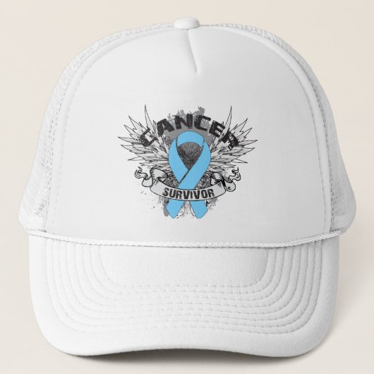 Grunge Winged lint Prostate Cancer Survivor Trucker Pet (Voorkant)