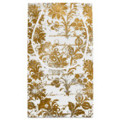  Grunge witgouden damast bloemmotief Klein Cadeauzakje (Achterkant)