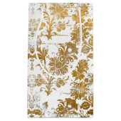  Grunge witgouden damast bloemmotief Klein Cadeauzakje (Voorkant)