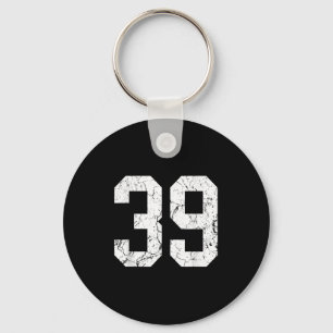 Grunge witte nummer jersey uniform speler fan sleutelhanger