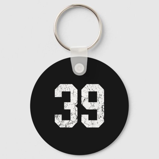 Grunge witte nummer jersey uniform speler fan sleutelhanger (Voorkant)