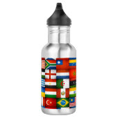 Grunge World Flags Collage Designer Waterfles (Rechts)