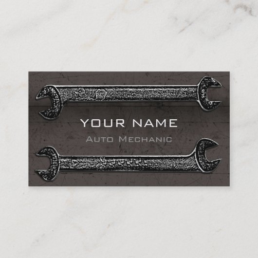 Grunge Wrenches Brown ID321 Visitekaartje (Voorkant)