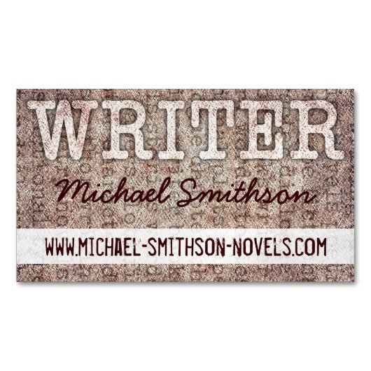 Grunge Writer Author Antiek Website Marketing Visitekaartje Magneet (Voorkant)