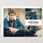 Grunge XL foto afstudeeruitnodiging Kaart (Voorkant / Achterkant)