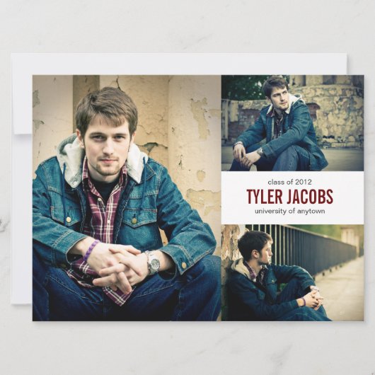 Grunge XL foto afstudeeruitnodiging Kaart (Voorkant)