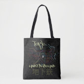 Grunge Y2K Tokyo metrokaart Japan Reiziger Tote Bag (Voorkant)