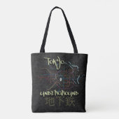 Grunge Y2K Tokyo metrokaart Japan Reiziger Tote Bag (Achterkant)