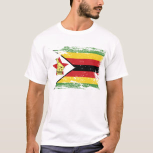 Grunge Zimbabwe Flag T-shirt