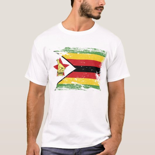 Grunge Zimbabwe Flag T-shirt (Voorkant)