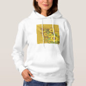Grunge Zonnebloem Art Bold Rustiek Geel Bloemen Hoodie (Voorkant)