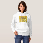 Grunge Zonnebloem Art Bold Rustiek Geel Bloemen Hoodie (Voorkant volledig)