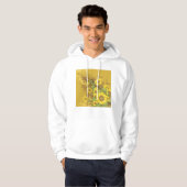 Grunge Zonnebloem Art Bold Rustiek Geel Bloemen Hoodie (Voorkant volledig)