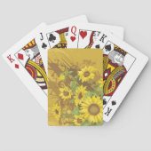 Grunge Zonnebloem Art Bold Rustiek Geel Bloemen Pokerkaarten (Achterkant)