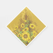 Grunge Zonnebloem Art Bold Rustiek Geel Bloemen Servet (Hoek)
