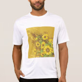 Grunge Zonnebloem Art Bold Rustiek Geel Bloemen T-shirt (Voorkant)
