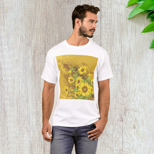 Grunge Zonnebloem Art Bold Rustiek Geel Bloemen T-shirt