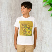 Grunge Zonnebloem Art Bold Rustiek Geel Bloemen T-shirt