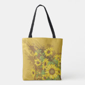 Grunge Zonnebloem Art Bold Rustiek Geel Bloemen Tote Bag (Achterkant)