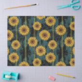 Grunge Zonnebloem & Ketting Streep Tissuepapier (Craft)