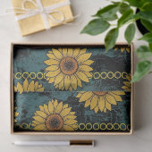 Grunge Zonnebloem & Ketting Streep Tissuepapier (Geschenk)