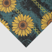 Grunge Zonnebloem & Ketting Streep Tissuepapier (Detail)