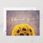Grunge Zonnebloemen Dank u Briefkaart (Voorkant / Achterkant)