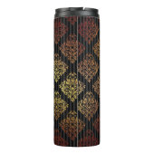  Grunge zwart en gouden damast Thermosbeker (Achterkant)