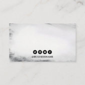 Grunge Zwart en Wit Rose Skull Tattoo Artiest Visitekaartje (Achterkant)