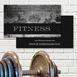 Grunge Zwart Fitness Persoonlijke Trainer Visitekaartje