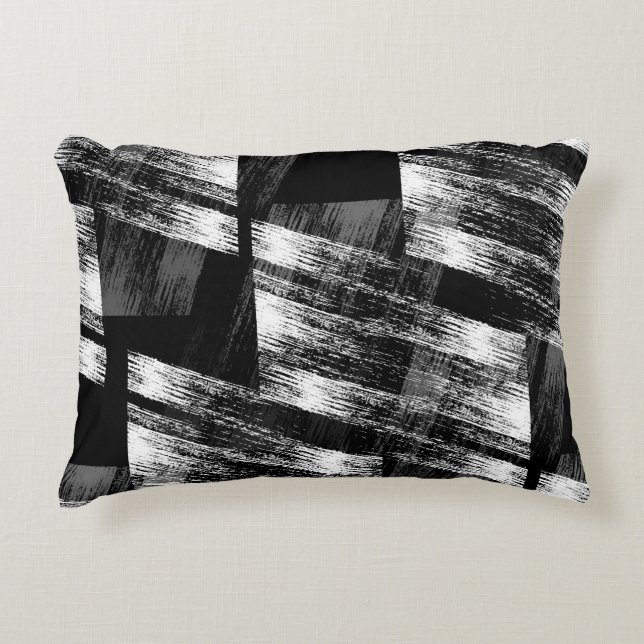 Grunge zwart-wit abstractie. accent kussen (Voorkant)