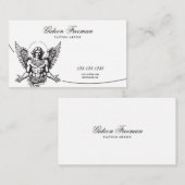 Grunge Zwart-wit Angel Tattoo Artiest Visitekaartje (Voorkant / Achterkant)