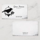 Grunge Zwart-wit Crow Silhouet Tattoo Visitekaartje (Voorkant / Achterkant)